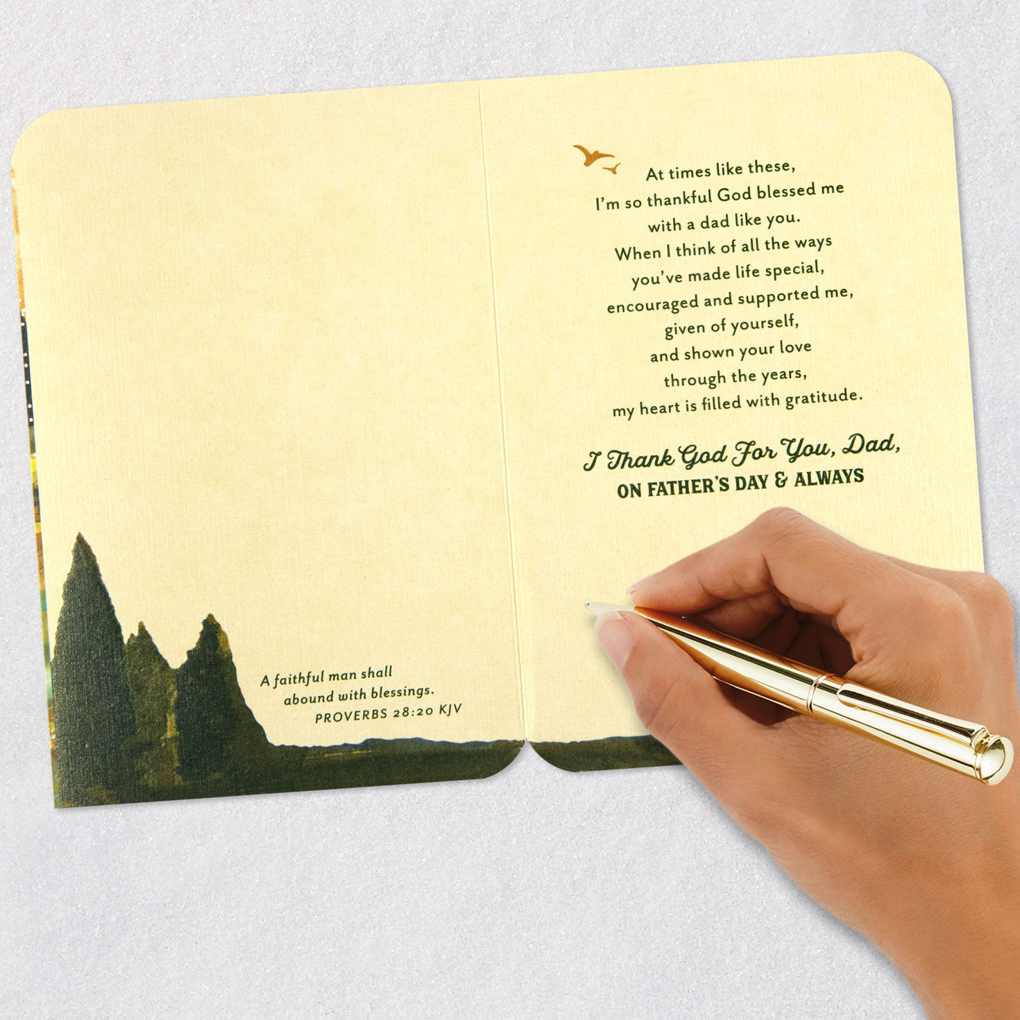 Mountain Stream Religious Father's Day Card Signing card image number 7