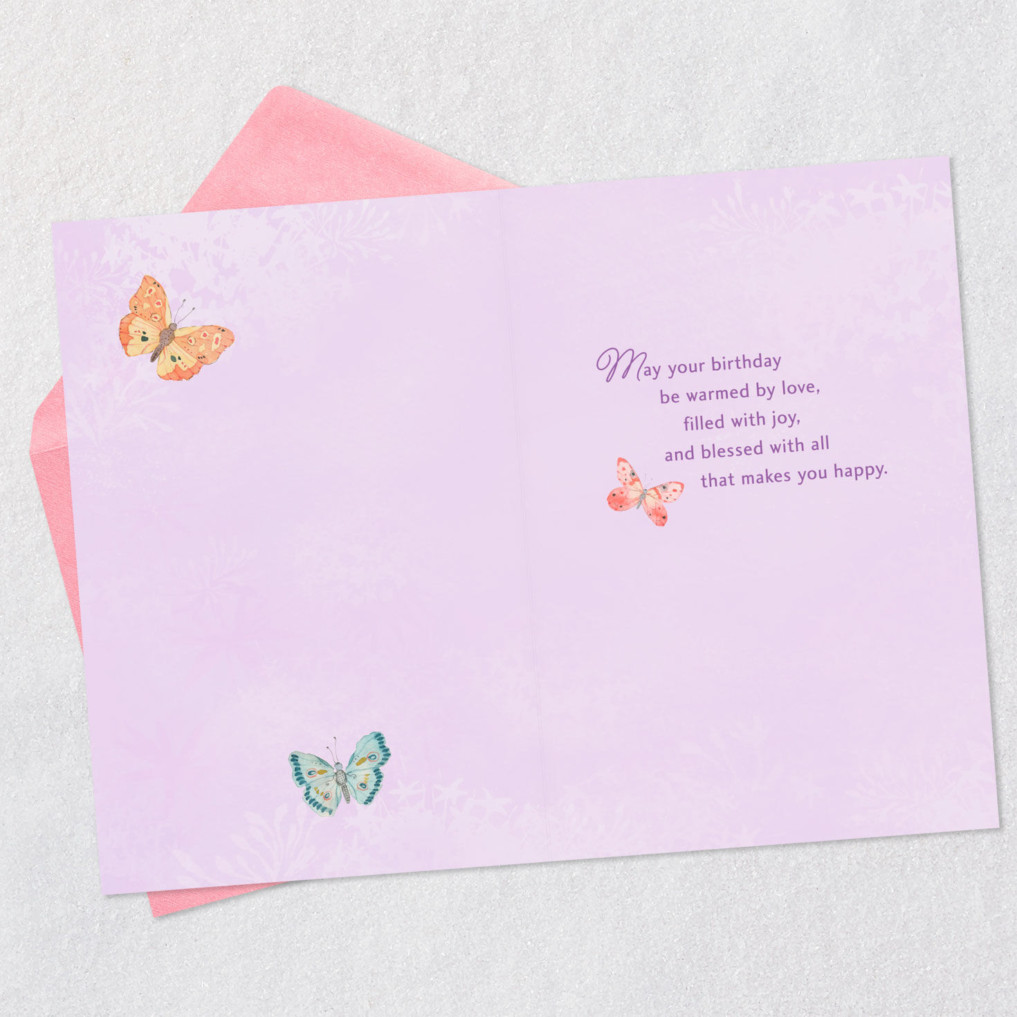 Watercolor Butterflies Birthday Card for Her Open card with envelope image number 3