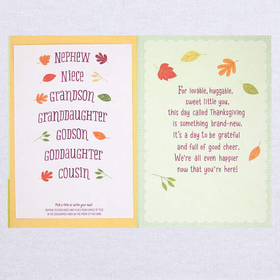 Customizable Baby's First Thanksgiving Card With Relative Stickers, , large image number 5