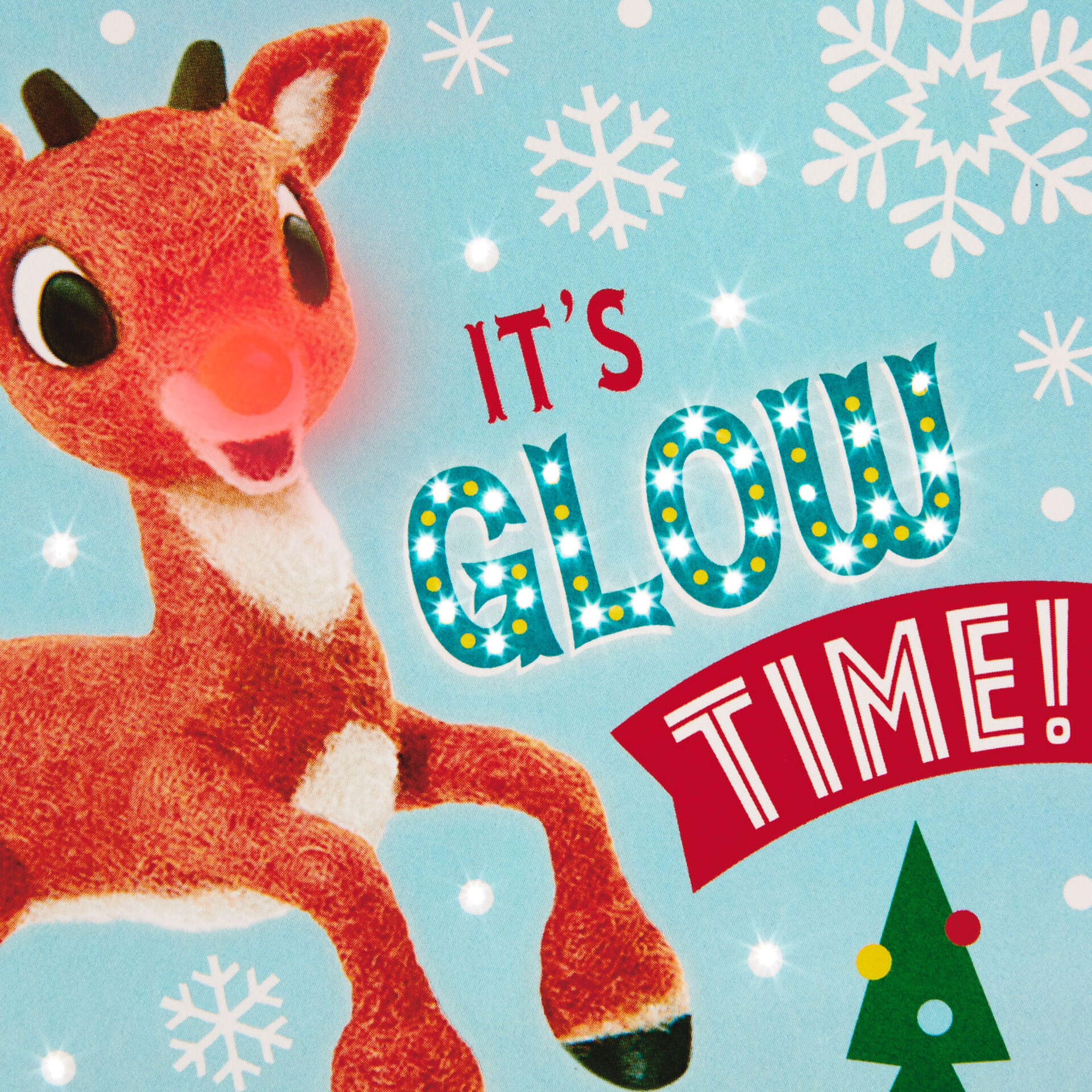 Rudolph the Red-Nosed Reindeer® Glow Time Musical Christmas Card With