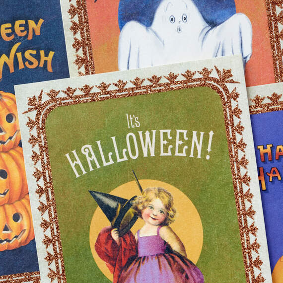 Vintage Halloween Boxed Halloween Cards Assortment, Pack of 16, , large image number 4