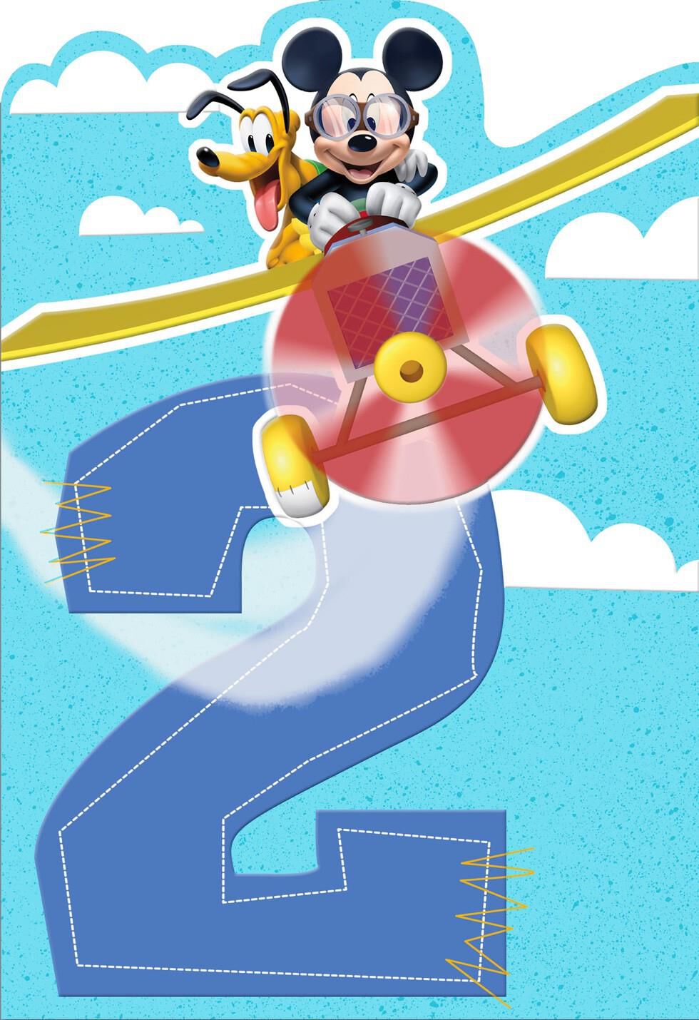 Mickey Mouse 2nd Birthday Card With Sticker