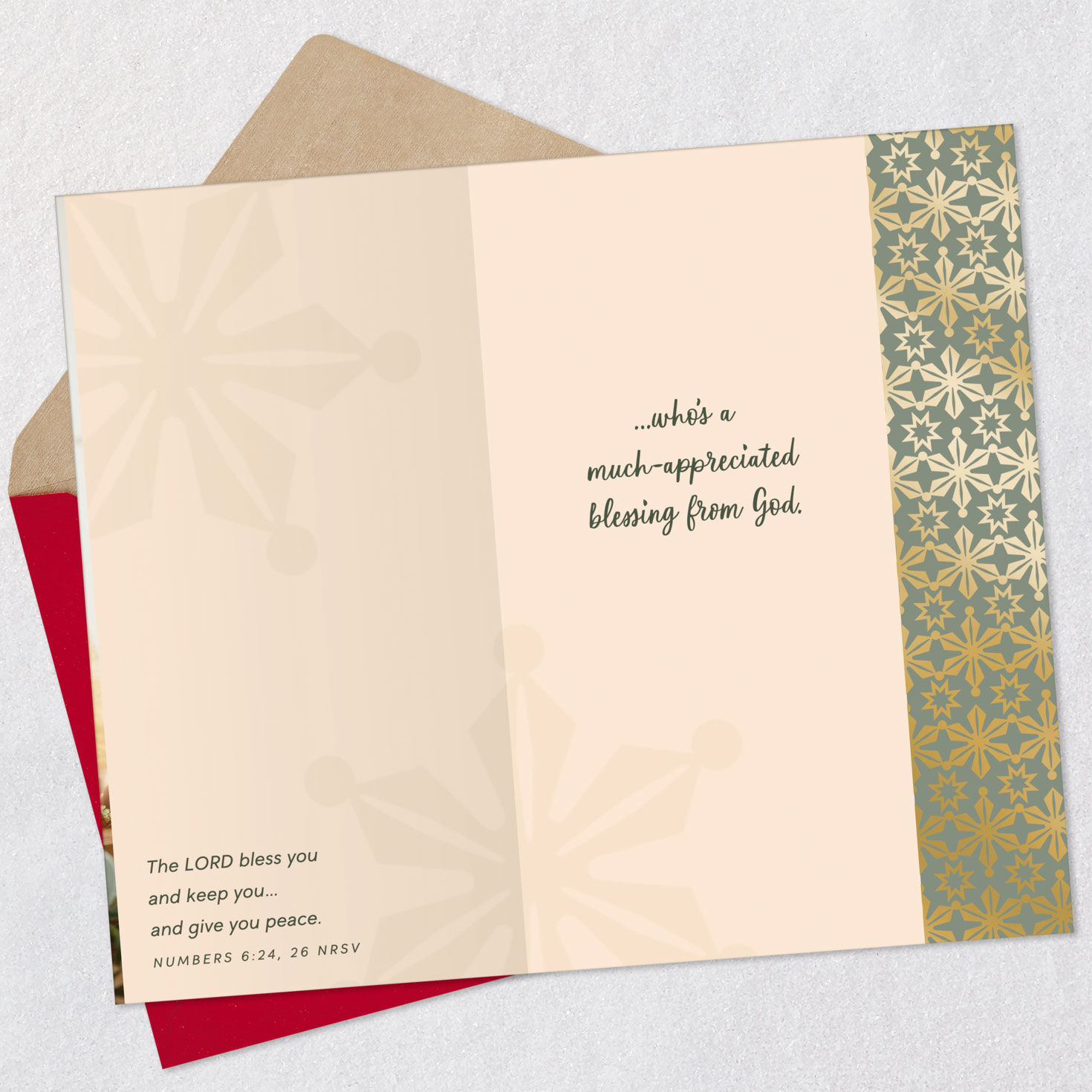 Holiday Trees and Candle Godmother Christmas Card Open Card with Envelope image number 4