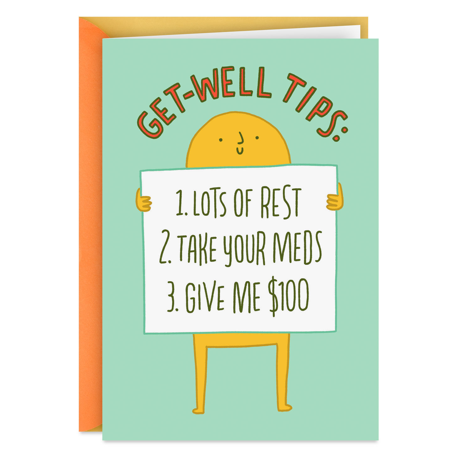 Rest, Meds and Money Funny Get Well Card
