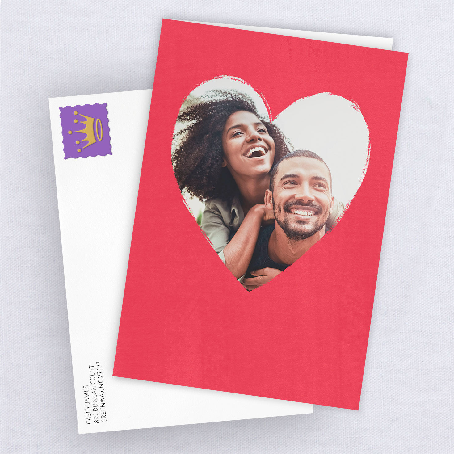 Personalized Red Heart Frame Photo Card - Greeting Cards | Hallmark