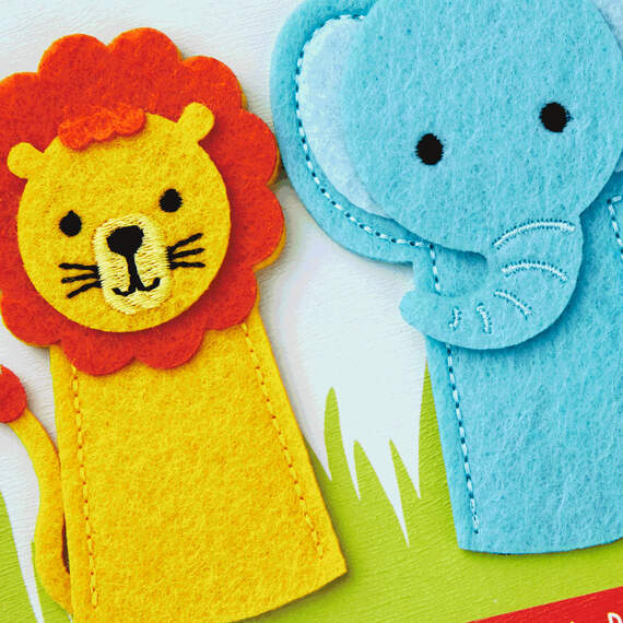 Wild and Happy Finger Puppets Birthday Card, , large image number 4