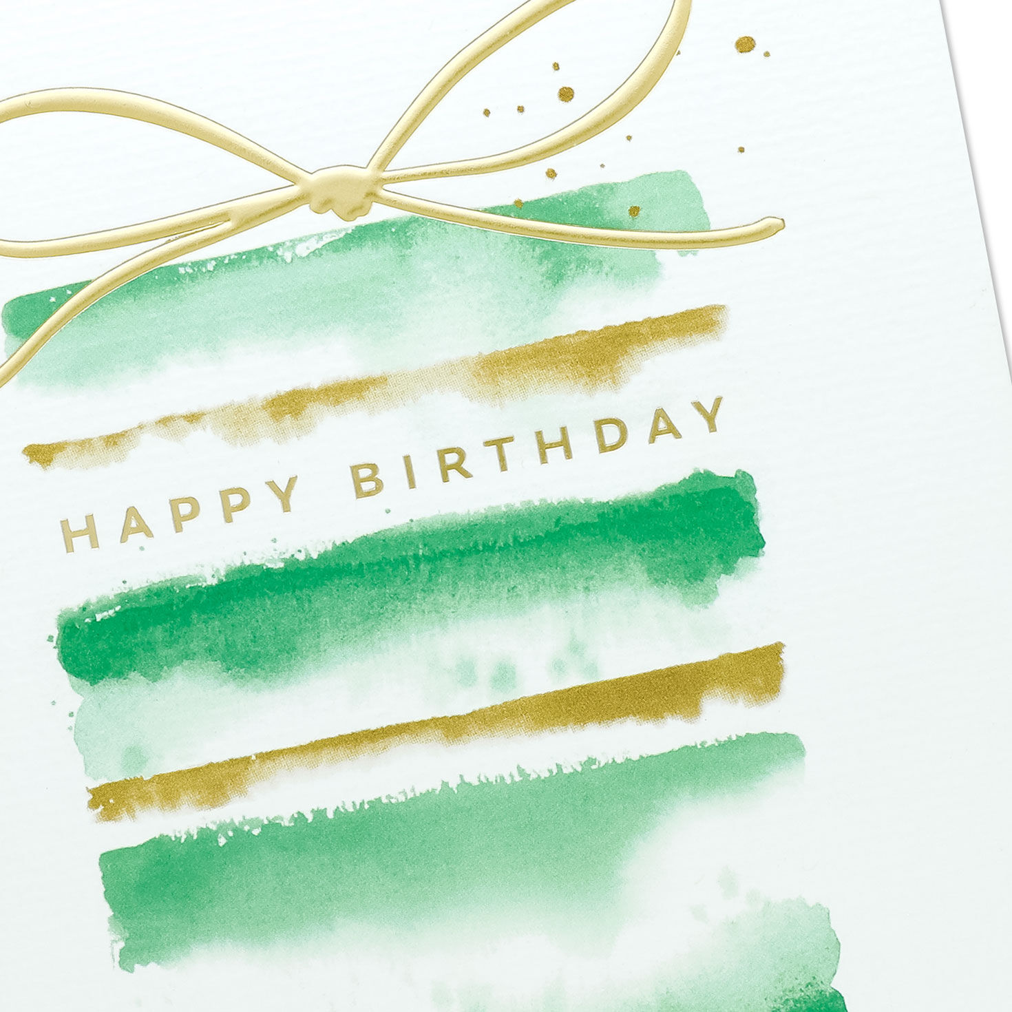 Mint Green Watercolor Christmas Birthday Card Card Front Detail image number 4