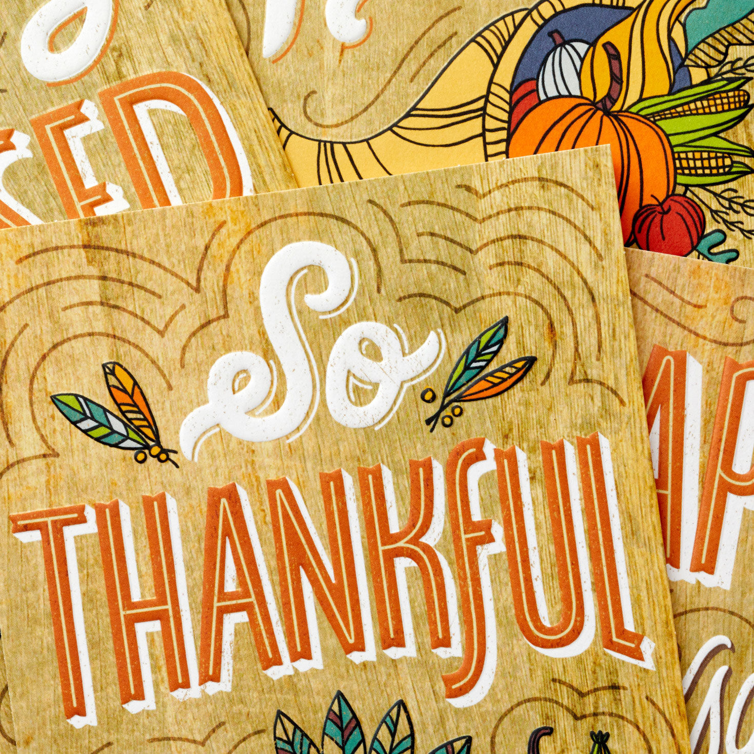 Pumpkins and Leaves Thanksgiving Card Assortment cover detail image number 4