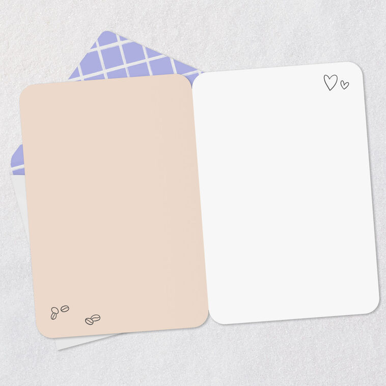 Coffee Beans and Latte Heart Art Blank Card Open card with envelope image number 2