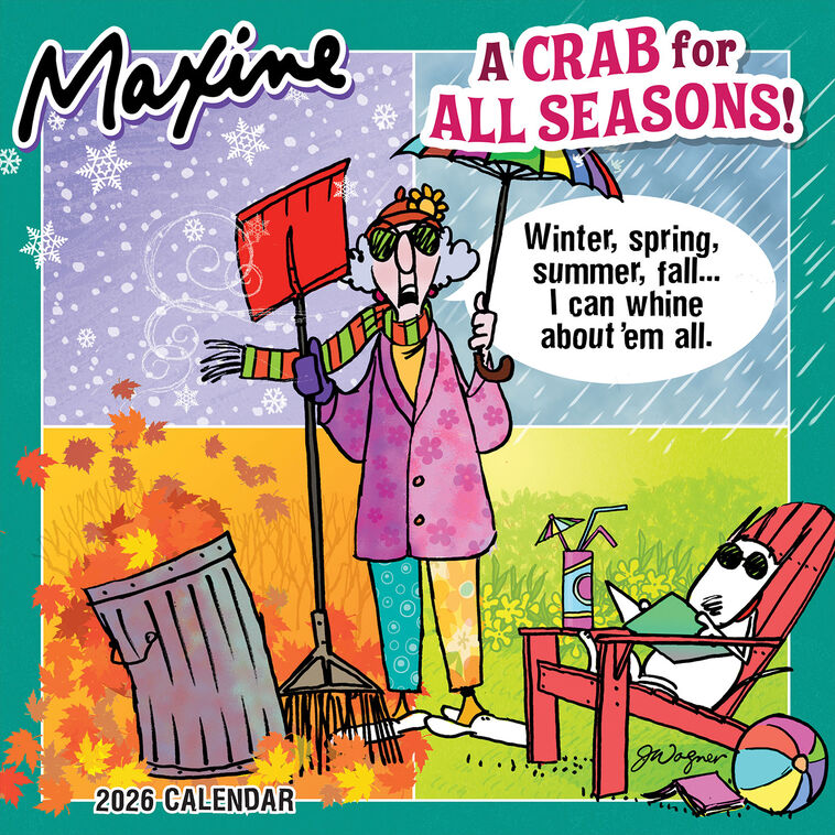 Time Factory Hallmark Maxine Crab for All Seasons Funny 2026 Wall Calendar