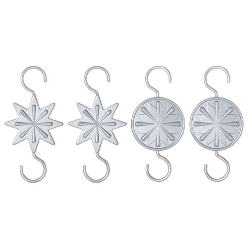 Mini Star Metal Ornament Hooks, Set of 4, 