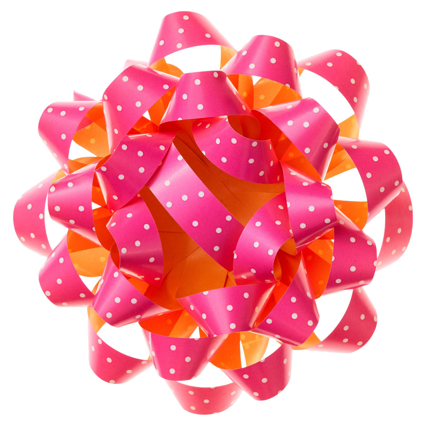 4.6" White Mini Dots on Pink Gift Bow