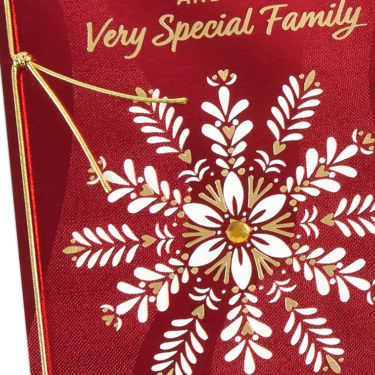 Sparkly Snowflakes Christmas Card for Son and Family Caard Front Detail image number 6