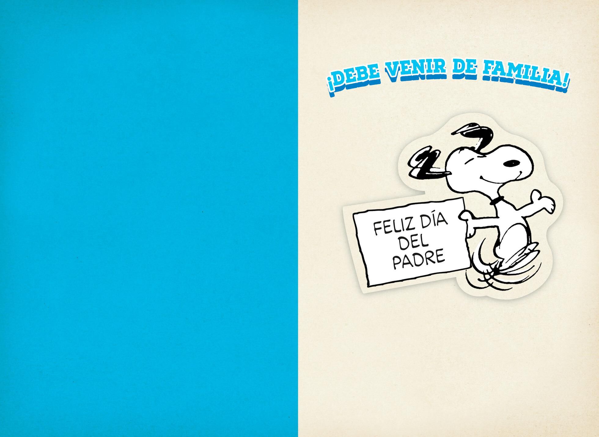 Snoopy and Woodstock Spanish-Language Father's Day Card for Dad from All