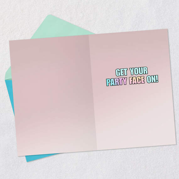 Get Your Party Face On Funny Birthday Card, , large image number 3
