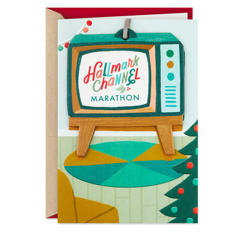 Hallmark Channel Happiness Guaranteed Christmas Card With TV Ornament, , large