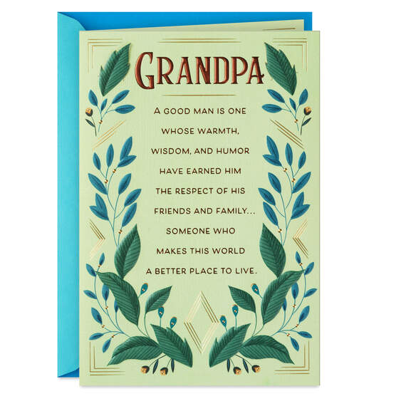 A Good Man Father's Day Card for Grandpa