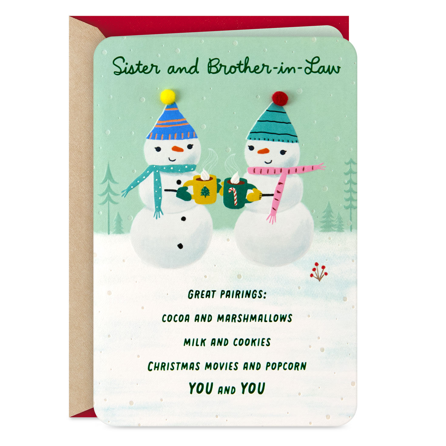 You're a Great Pairing Christmas Card for Sister and Brother-in-Law