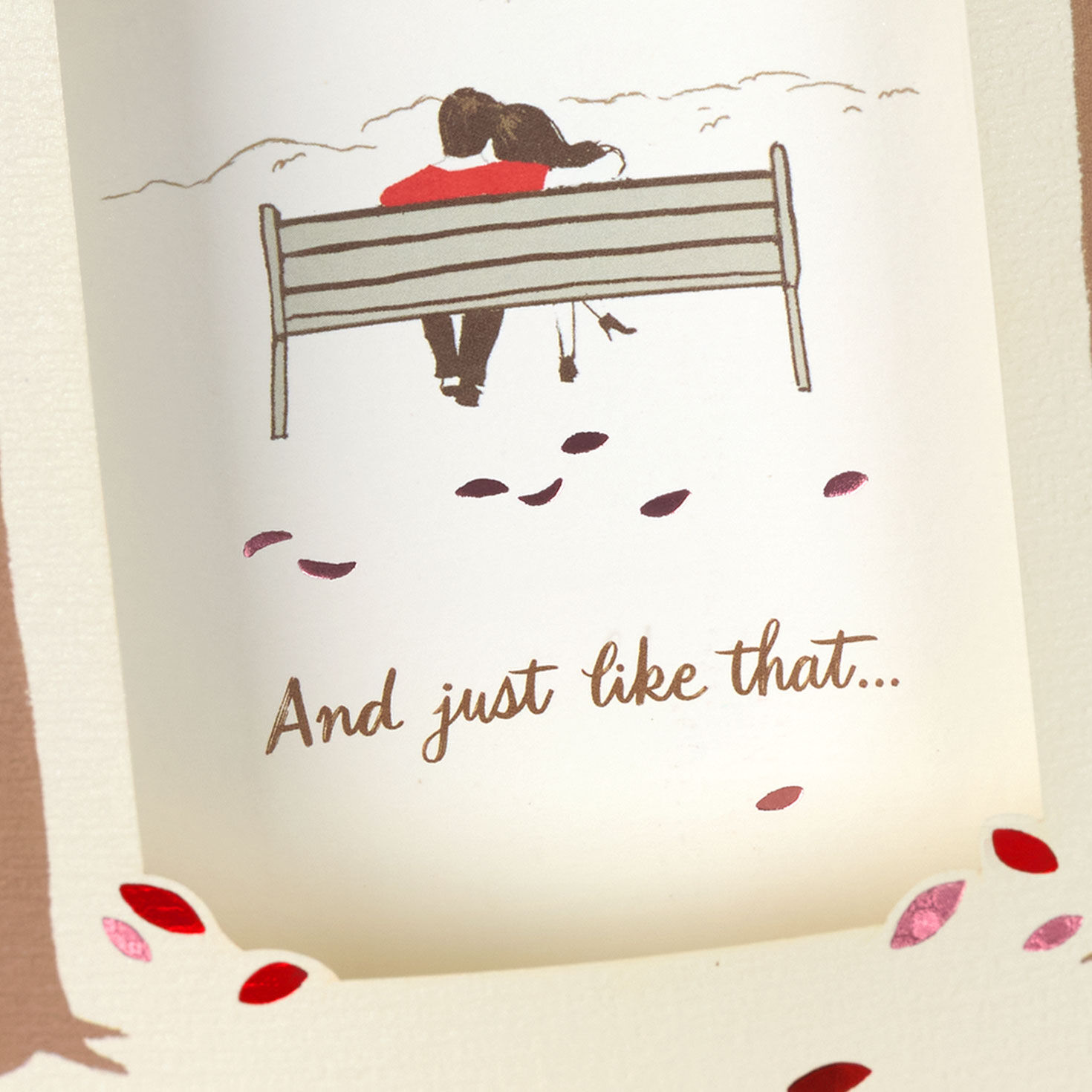 Couple on Bench Religious Pop-Up Valentine's Day Card Card Front Detail image number 7