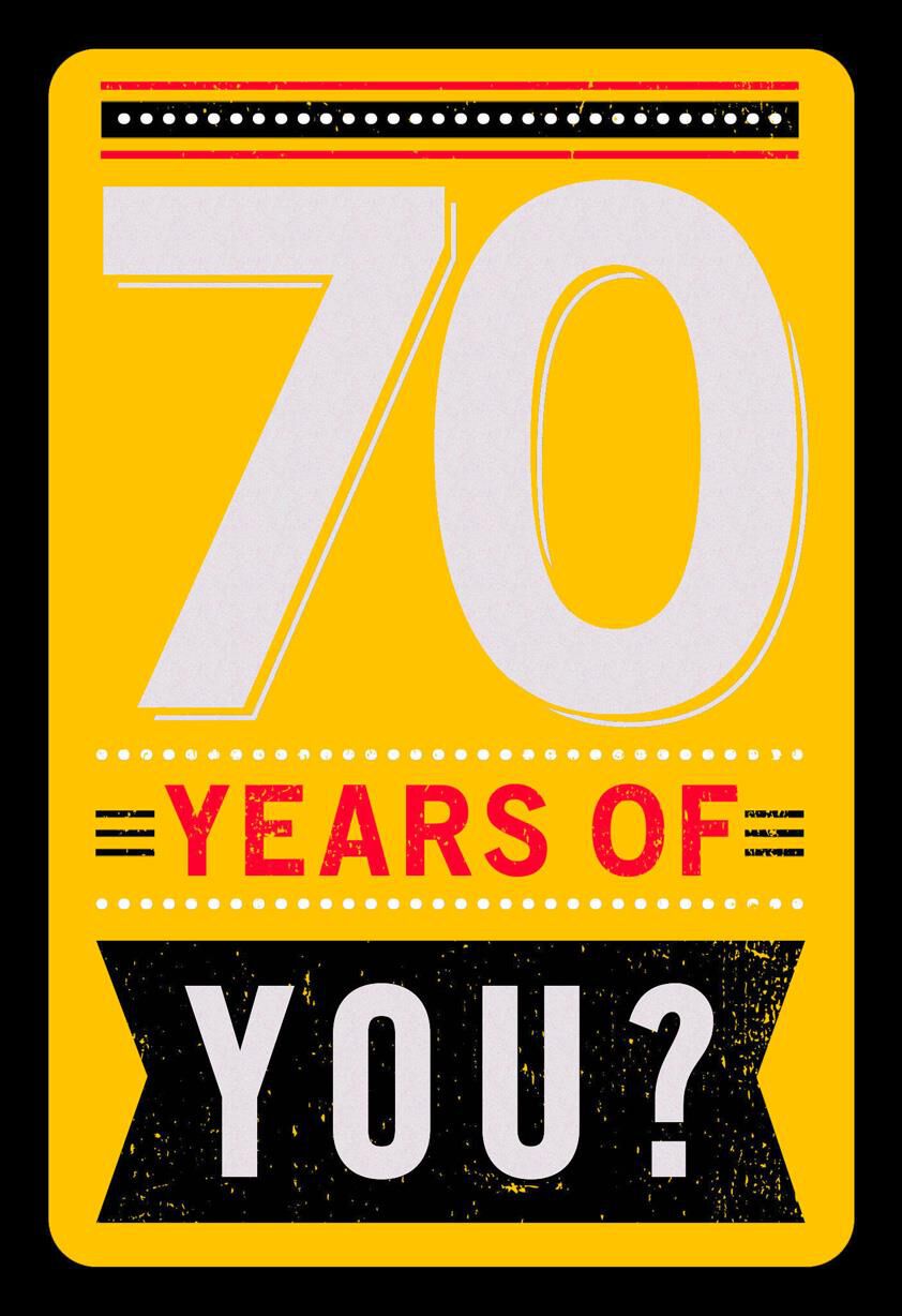 70 Years of You Funny Birthday Card
