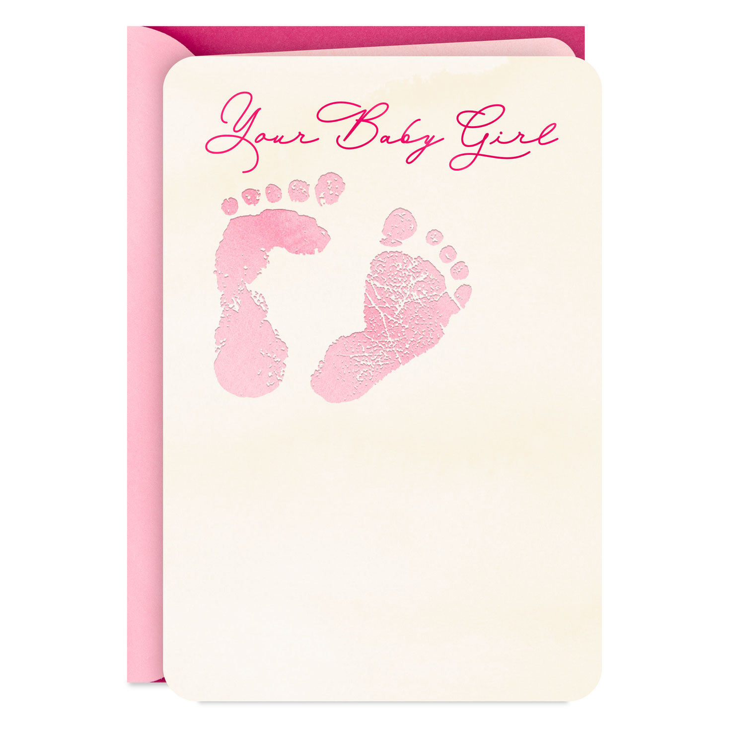 Footprints on Your Heart New Baby Girl Card