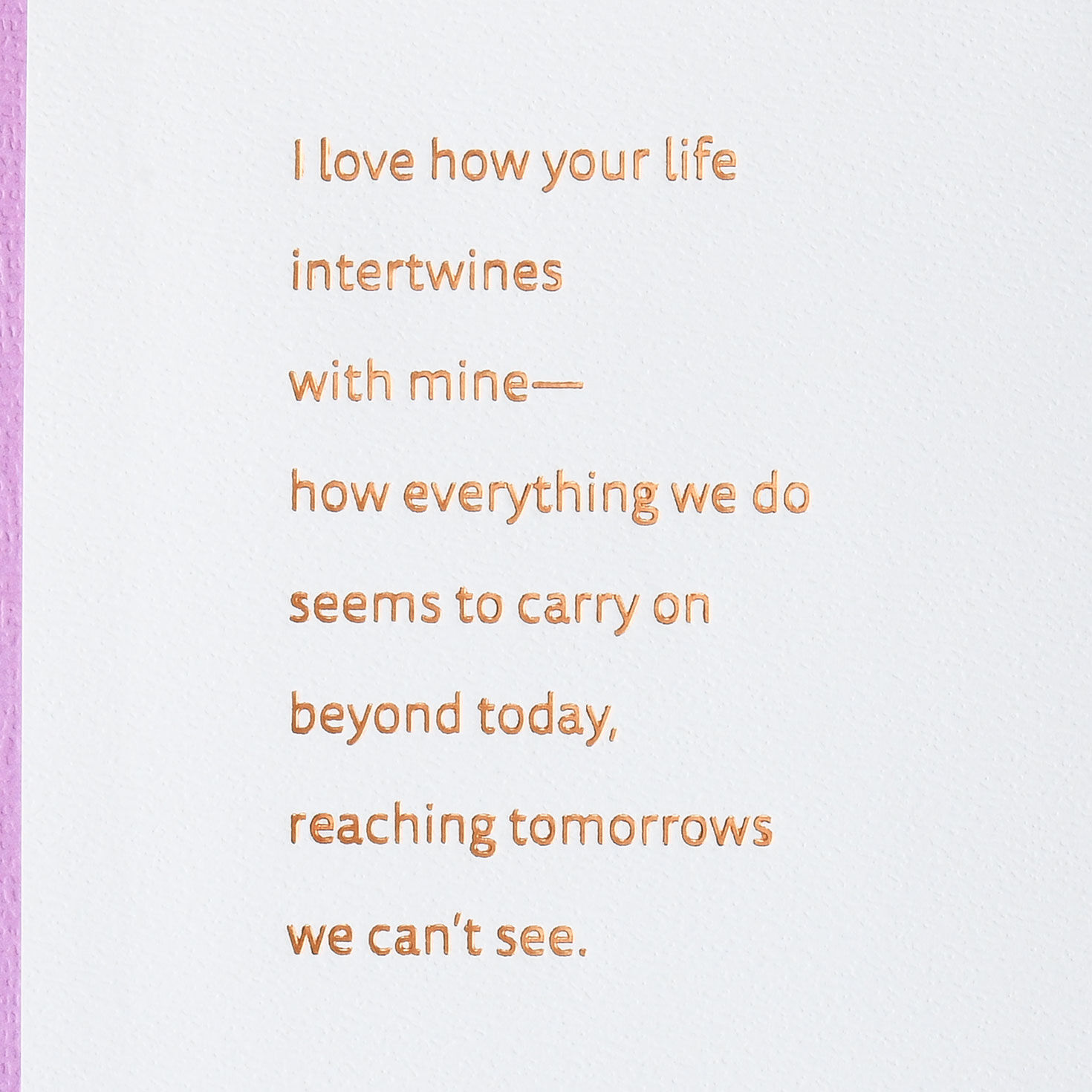 Purple and Orange Flowers Romantic Birthday Card for Her Sentiment image number 2