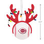 Reds Reindeer Baseball Christmas Ornament measurement image number 3