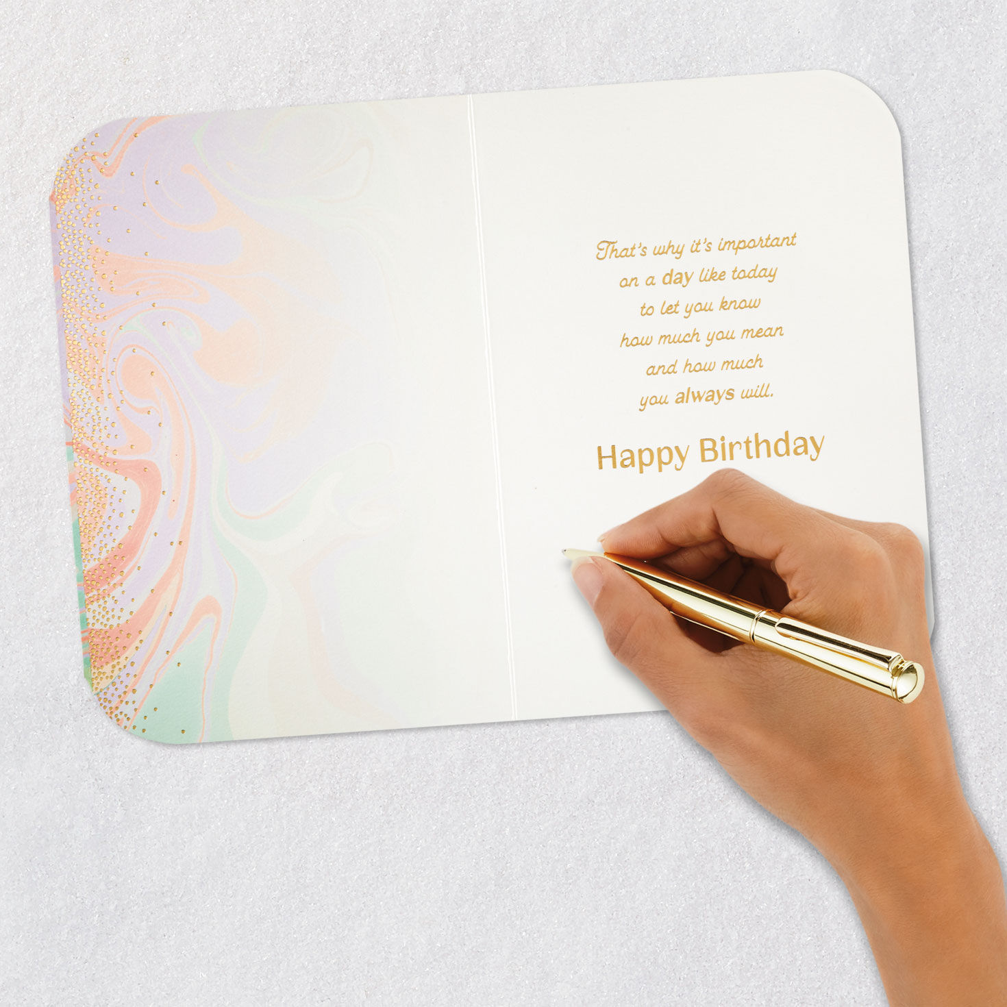 Marbled Paint Birthday Card for Daughter-in-Law signing card image number 6