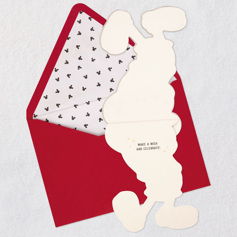 Mickey Mouse Wood Cut Birthday Card Open card with envelope image number 3