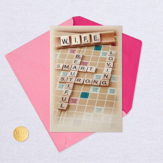 Hasbro® Scrabble® Words of Love Valentine's Day Card for Wife, , large image number 5