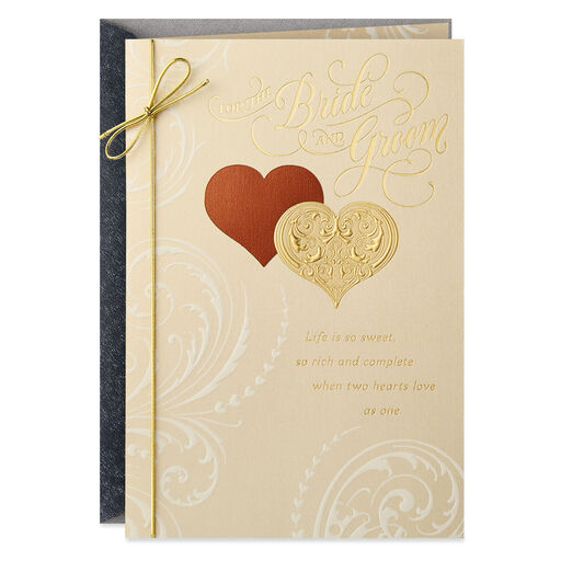 When Two Hearts Love as One Wedding Card, 