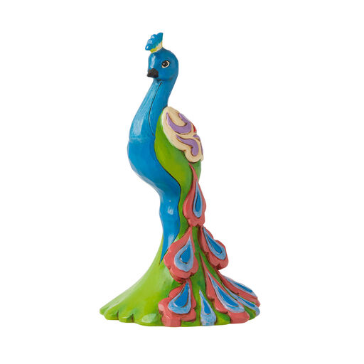 Jim Shore Mini Peacock Figurine, 5", 