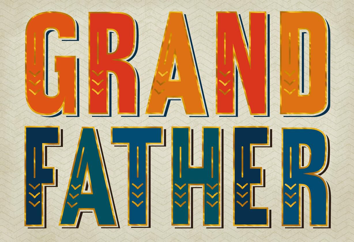 Bold Lettering Birthday Card for Grandpa