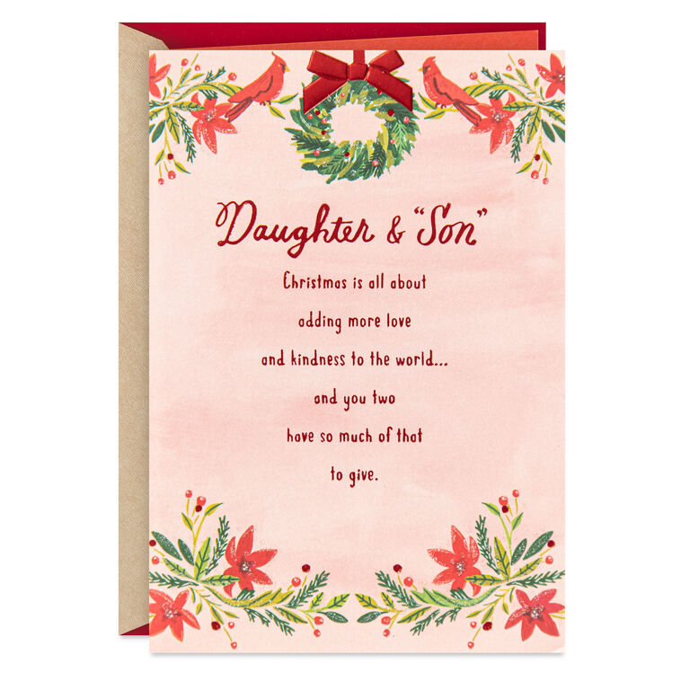 Pride, Gratitude and Love Christmas Card for Daughter and Son-in-Law