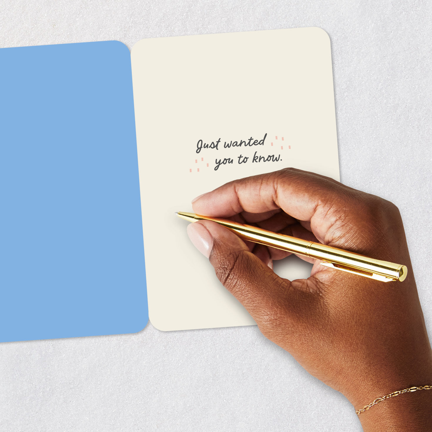 Blue Hand-Lettered Miss You Card Signing card image number 6
