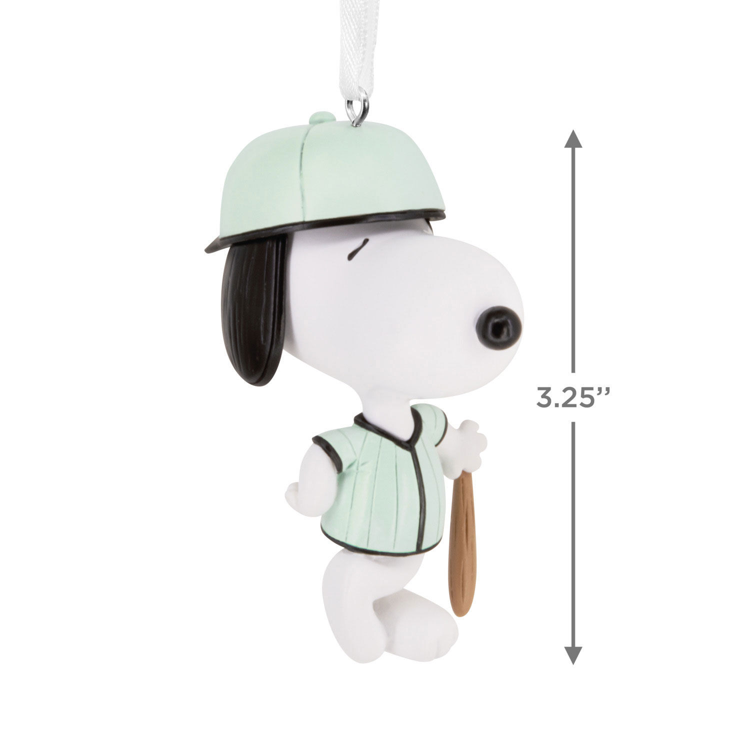 Snoopy Baseball Player Christmas Ornament measurement image number 3
