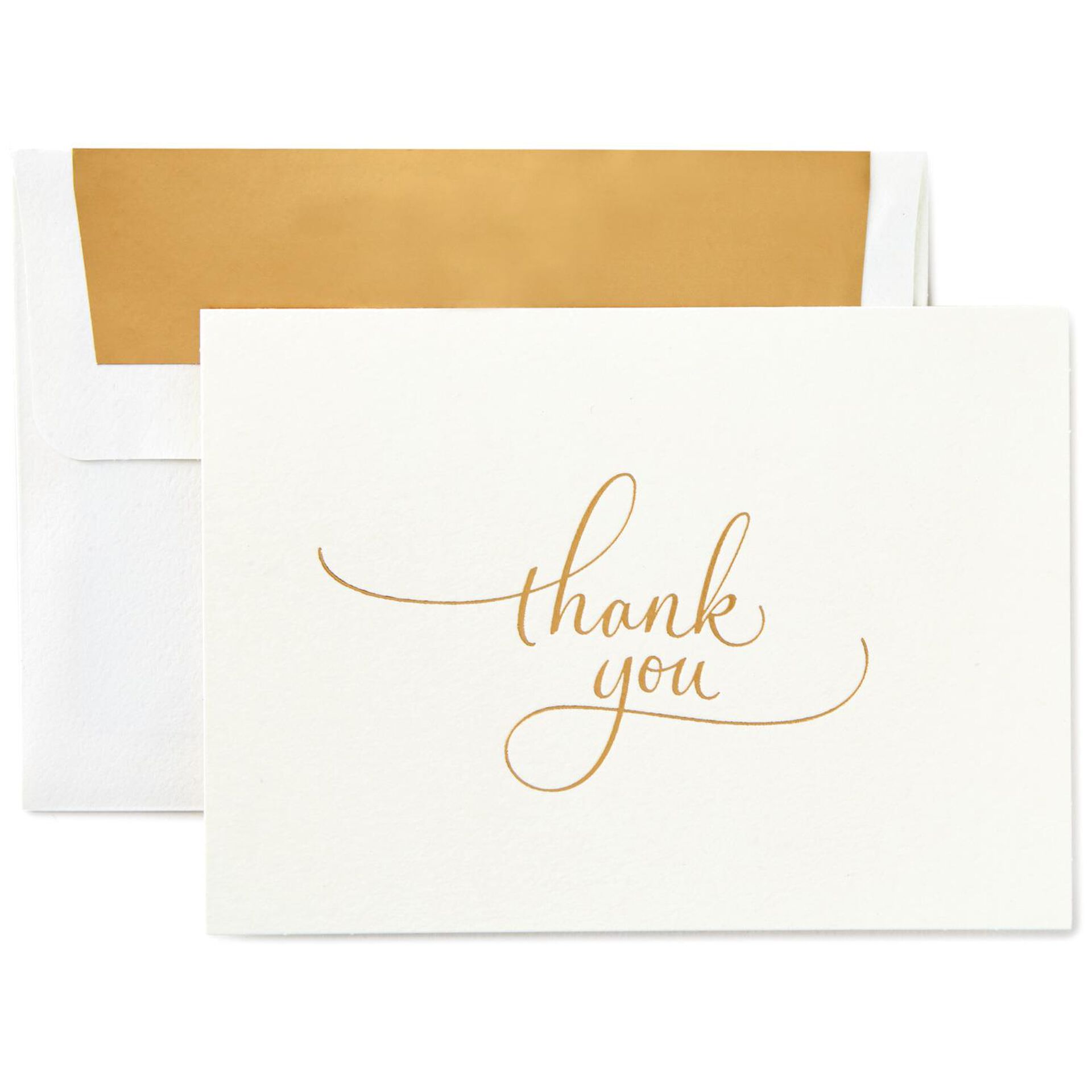 Gold Flourish Script Thank You Notes, Box of 10 Note Cards Hallmark