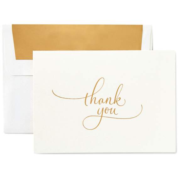 Gold Flourish Script Thank You Notes, Box of 10