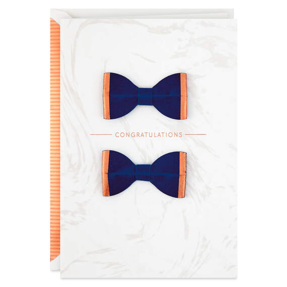 Two Bow Ties Congratulations Card for Both, , large image number 1