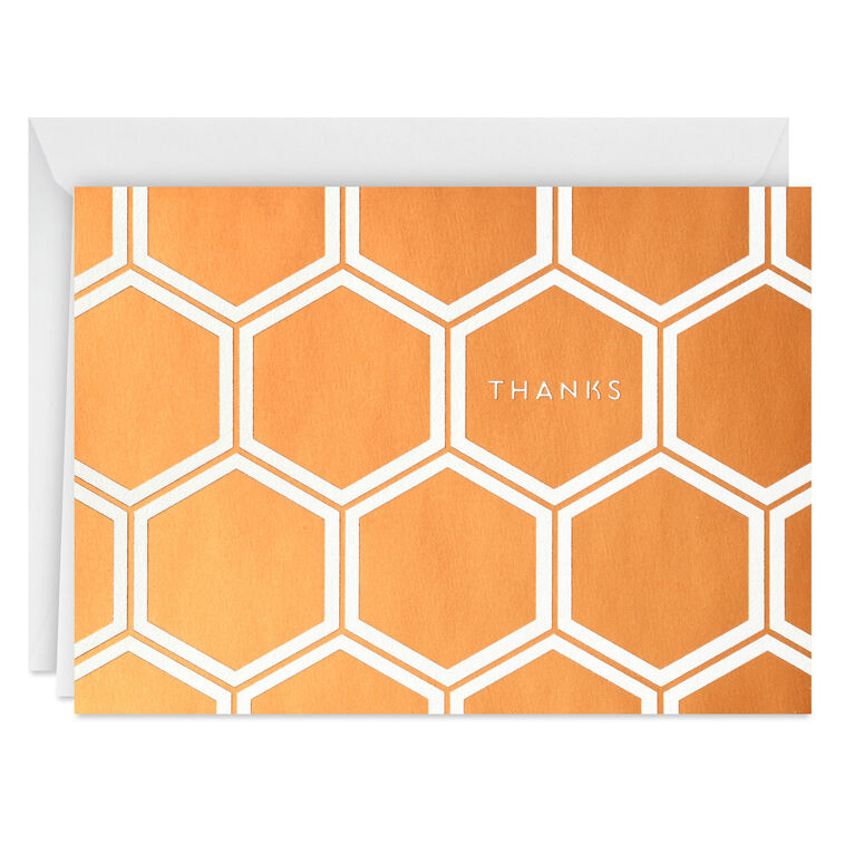 Copper Foil Hexagons Boxed Thank-You Notes, Pack of 10, , large image number 2