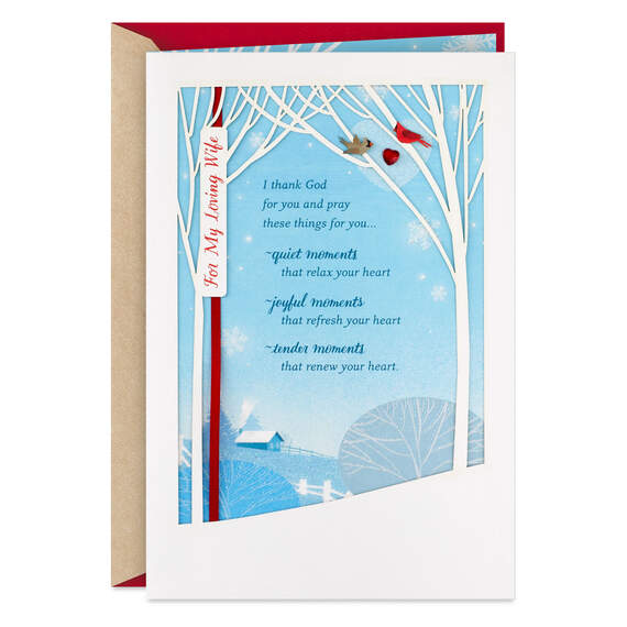 I Thank God for You Religious Christmas Card for Wife, , large image number 1