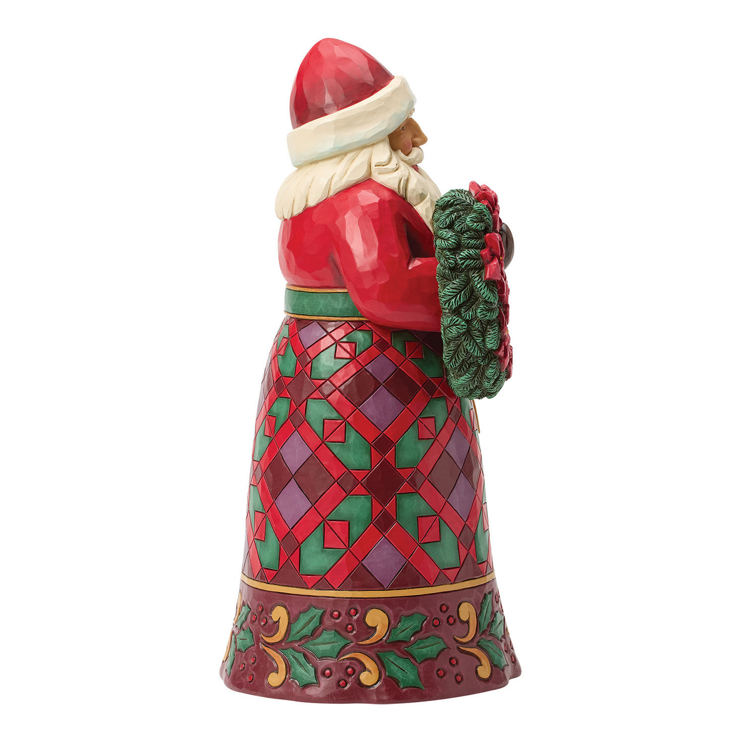 Santa With Wreath Jim Shore Statue side image number 4