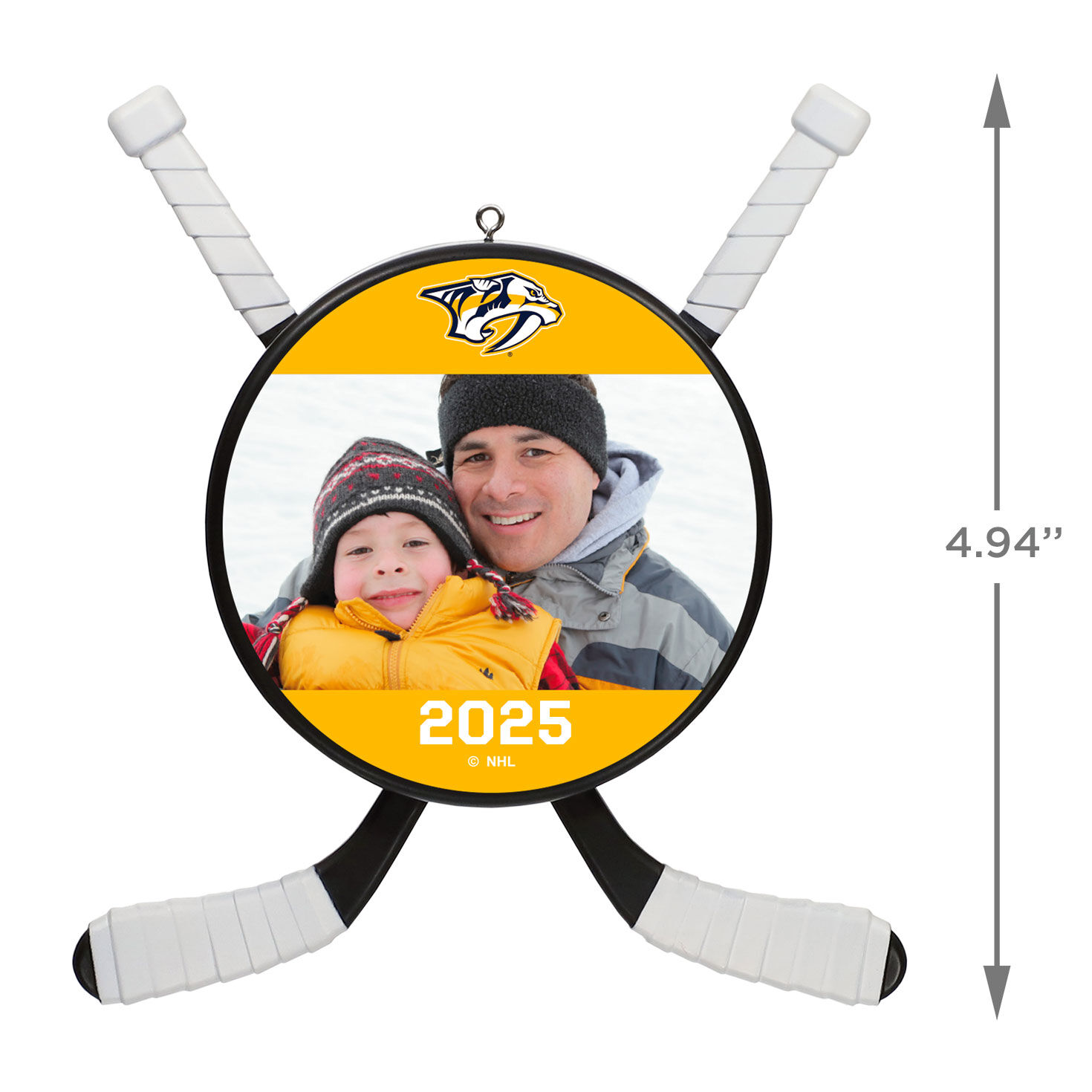 NHL Nashville Predators&reg; Hockey Personalized Ornament, Custom Photo and Text  image number 3