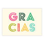 Gracias Colored Letters Thank You Card in Spanish front image number 2