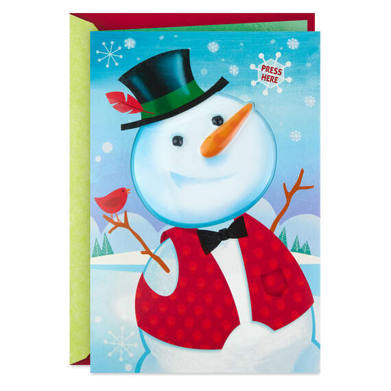 Snowman Jokes Funny Christmas Card With Sound and Light