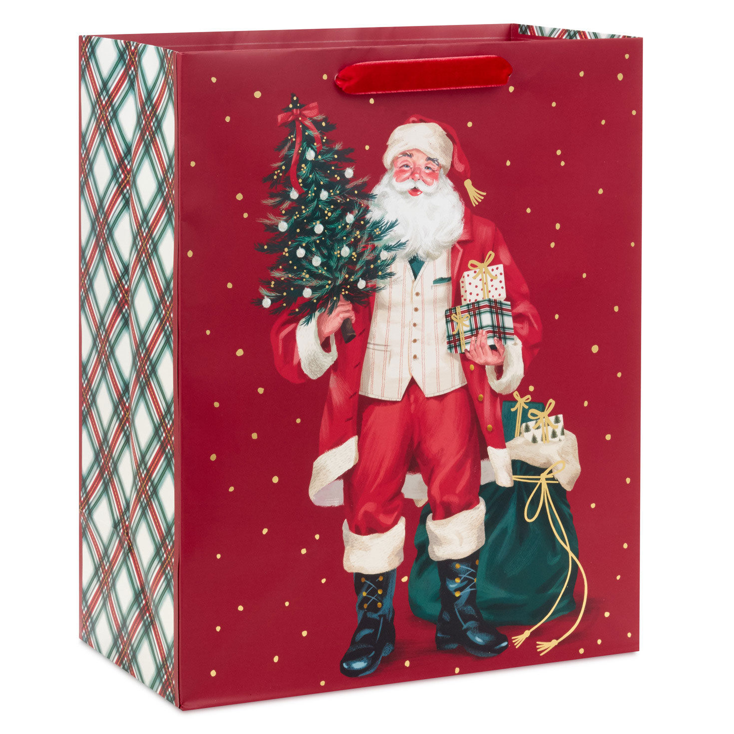 13" Santa With Tree and Presents Large Christmas Gift Bag