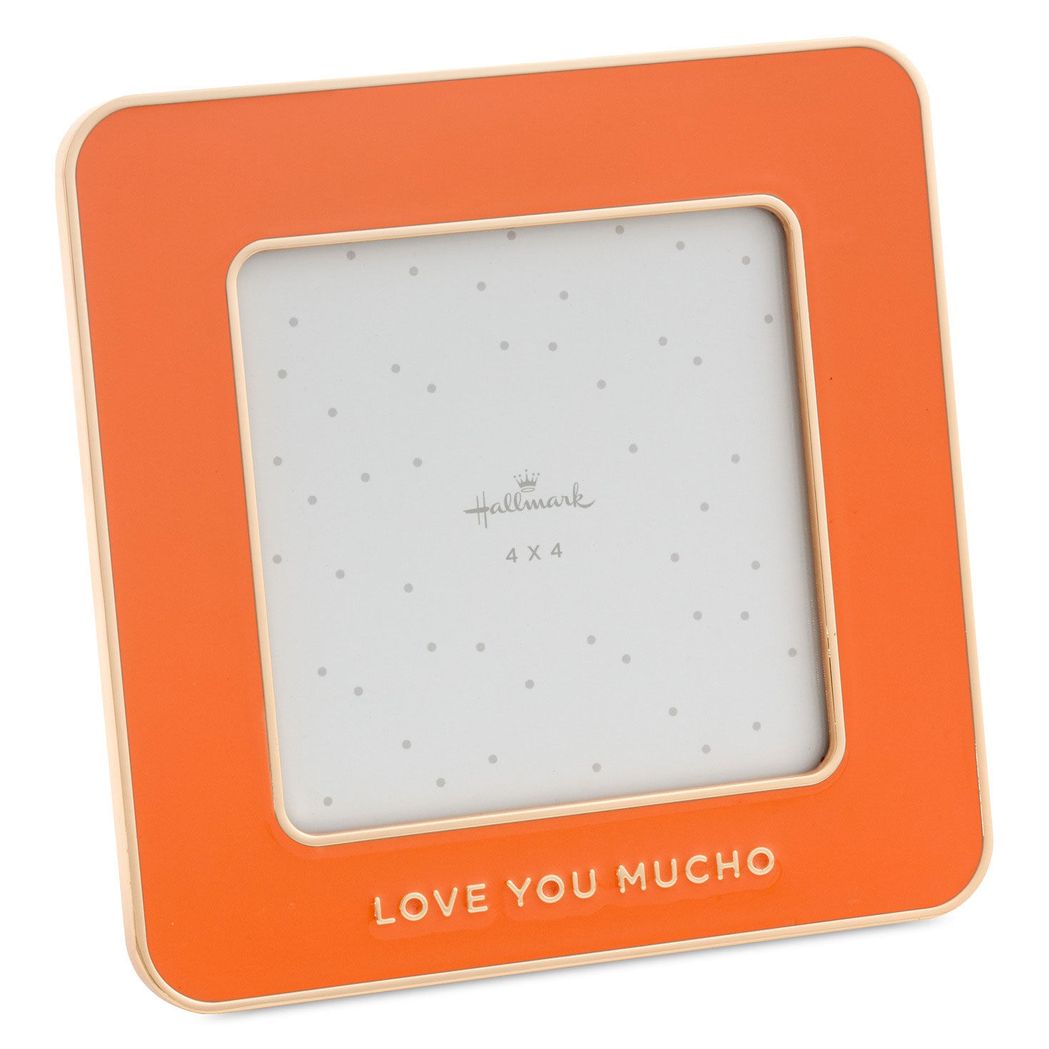 Love You Mucho Coral Enamel Picture Frame, 4x4