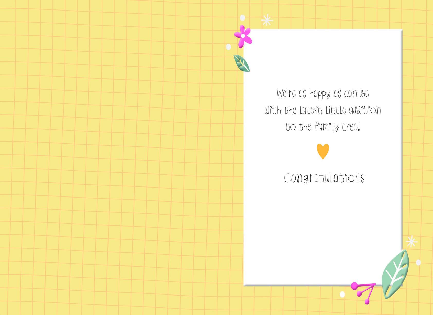 Birds on Family Tree New Baby Card