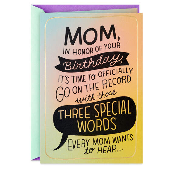 You Were Right Certificate Funny Birthday Card for Mom