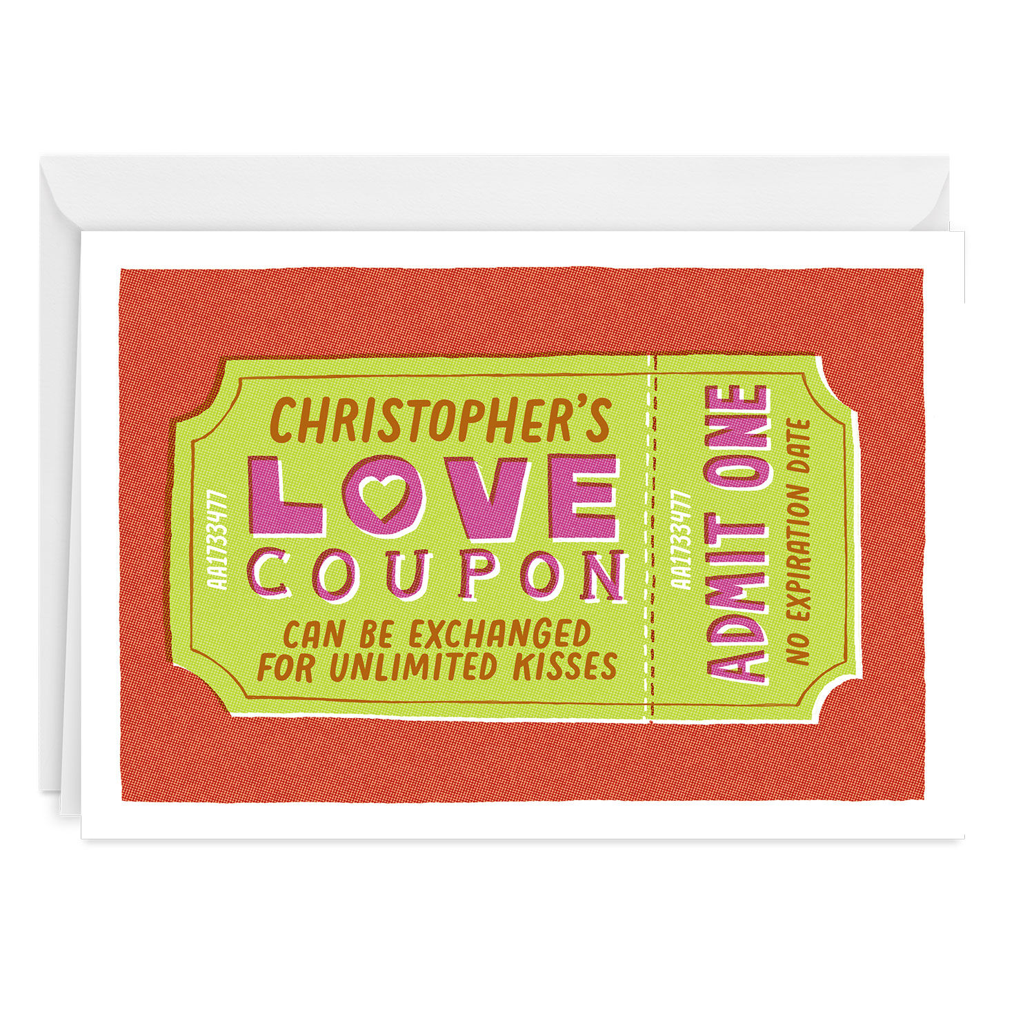 Love Coupon Ticket Custom Love Card